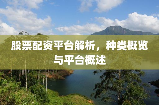 股票配资平台解析，种类概览与平台概述