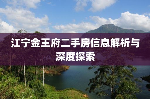 江宁金王府二手房信息解析与深度探索