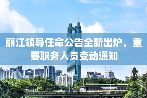 丽江领导任命公告全新出炉，重要职务人员变动通知