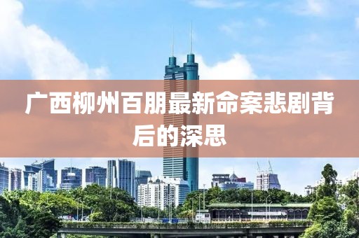 广西柳州百朋最新命案悲剧背后的深思