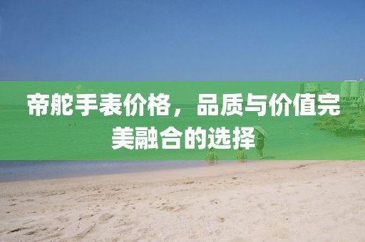 帝舵手表价格，品质与价值完美融合的选择