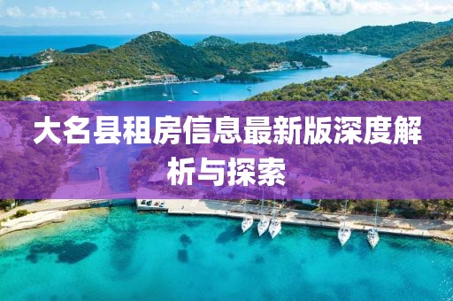 大名县租房信息最新版深度解析与探索