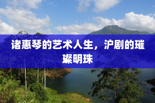 诸惠琴的艺术人生，沪剧的璀璨明珠