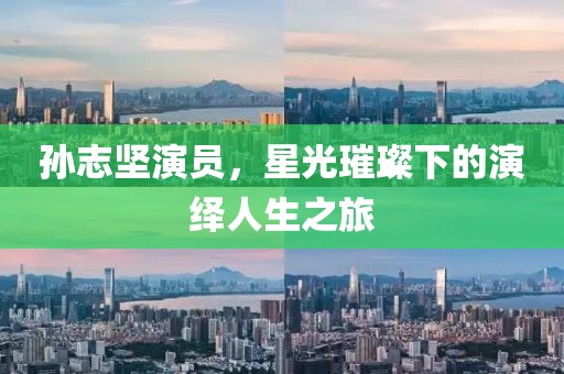 孙志坚演员，星光璀璨下的演绎人生之旅