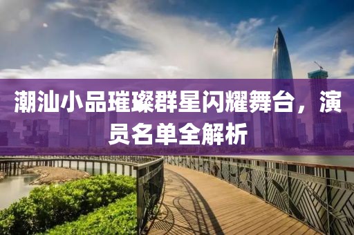 潮汕小品璀璨群星闪耀舞台，演员名单全解析