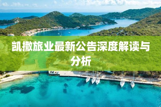 凯撒旅业最新公告深度解读与分析