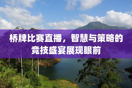桥牌比赛直播，智慧与策略的竞技盛宴展现眼前
