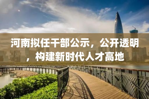 河南拟任干部公示，公开透明，构建新时代人才高地