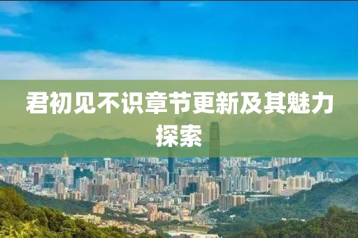 君初见不识章节更新及其魅力探索