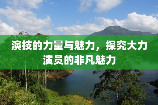 演技的力量与魅力，探究大力演员的非凡魅力