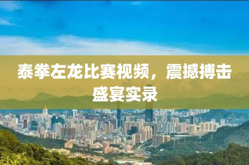 泰拳左龙比赛视频，震撼搏击盛宴实录