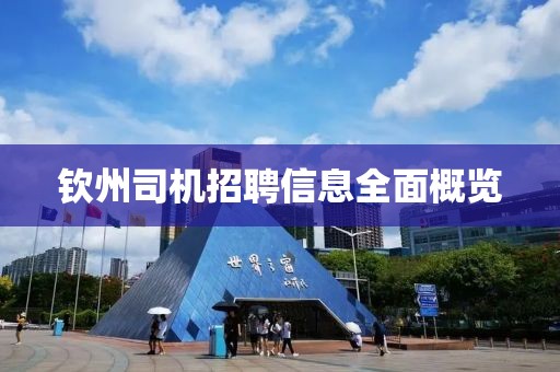 钦州司机招聘信息全面概览