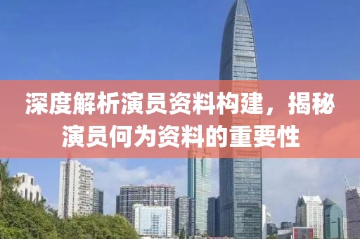 深度解析演员资料构建，揭秘演员何为资料的重要性
