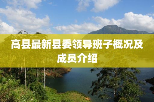 高县最新县委领导班子概况及成员介绍