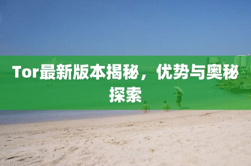 Tor最新版本揭秘，优势与奥秘探索