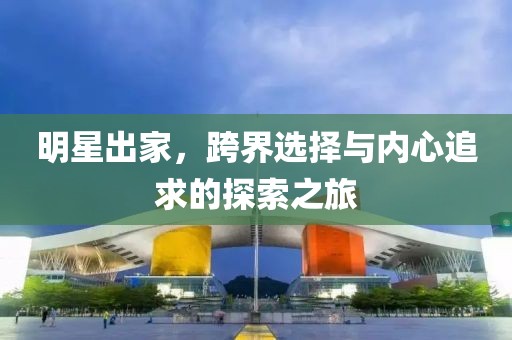 明星出家，跨界选择与内心追求的探索之旅