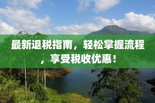 最新退税指南，轻松掌握流程，享受税收优惠！