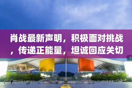 肖战最新声明，积极面对挑战，传递正能量，坦诚回应关切