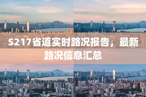 S217省道实时路况报告，最新路况信息汇总
