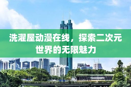 洗濯屋动漫在线，探索二次元世界的无限魅力