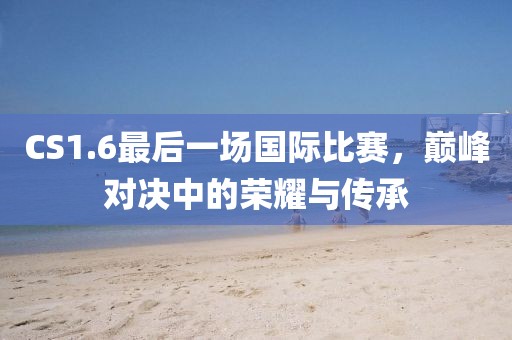 CS1.6最后一场国际比赛，巅峰对决中的荣耀与传承