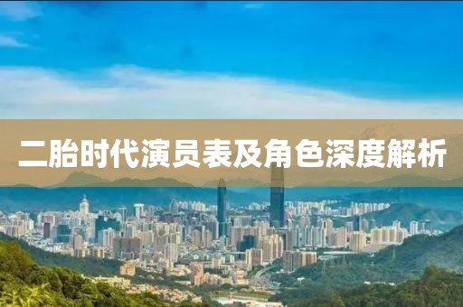 二胎时代演员表及角色深度解析