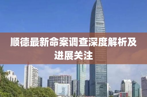 顺德最新命案调查深度解析及进展关注