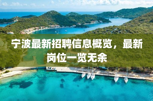 宁波最新招聘信息概览，最新岗位一览无余
