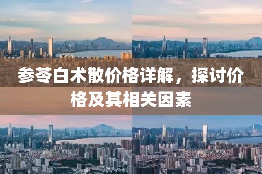 参苓白术散价格详解，探讨价格及其相关因素