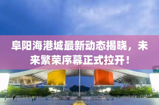 阜阳海港城最新动态揭晓，未来繁荣序幕正式拉开！