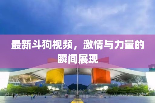 最新斗狗视频，激情与力量的瞬间展现