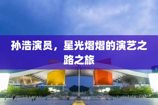 孙浩演员，星光熠熠的演艺之路之旅