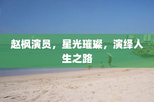 赵枫演员，星光璀璨，演绎人生之路