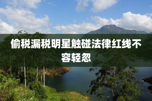 偷税漏税明星触碰法律红线不容轻忽