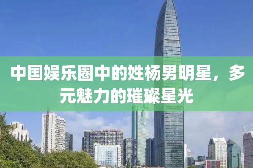 中国娱乐圈中的姓杨男明星，多元魅力的璀璨星光