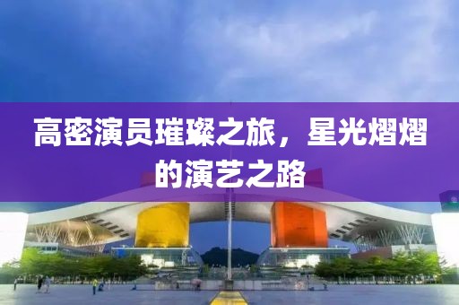 高密演员璀璨之旅，星光熠熠的演艺之路