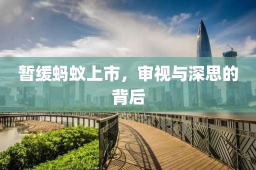 暂缓蚂蚁上市，审视与深思的背后