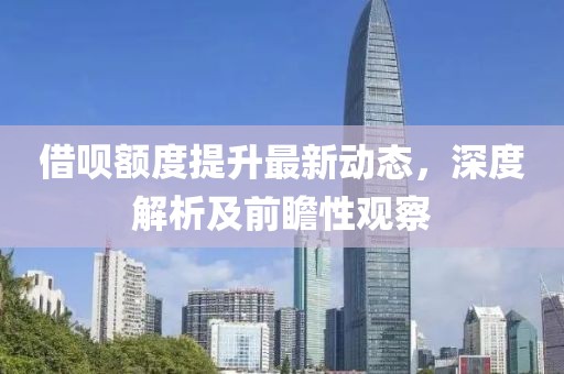 借呗额度提升最新动态，深度解析及前瞻性观察