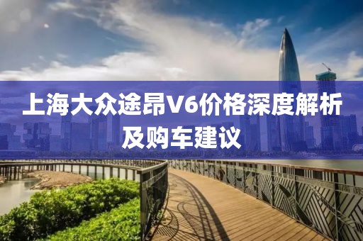 上海大众途昂V6价格深度解析及购车建议