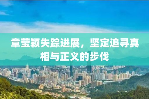 章莹颖失踪进展，坚定追寻真相与正义的步伐