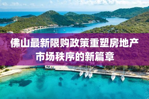 佛山最新限购政策重塑房地产市场秩序的新篇章