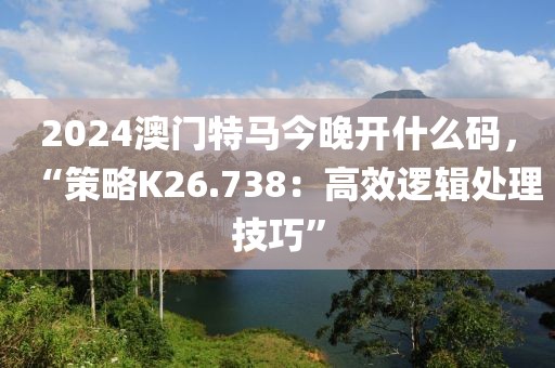 2024澳门特马今晚开什么码，“策略K26.738：高效逻辑处理技巧”