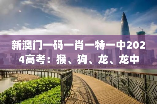 新澳门一码一肖一特一中2024高考：猴、狗、龙、龙中