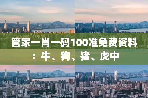 管家一肖一码100准免费资料：牛、狗、猪、虎中