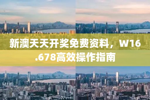 新澳天天开奖免费资料，W16.678高效操作指南