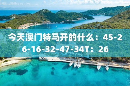 今天澳门特马开的什么：45-26-16-32-47-34T：26