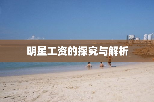 明星工资的探究与解析