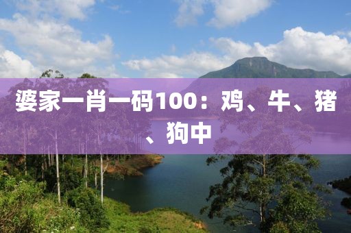 婆家一肖一码100：鸡、牛、猪、狗中