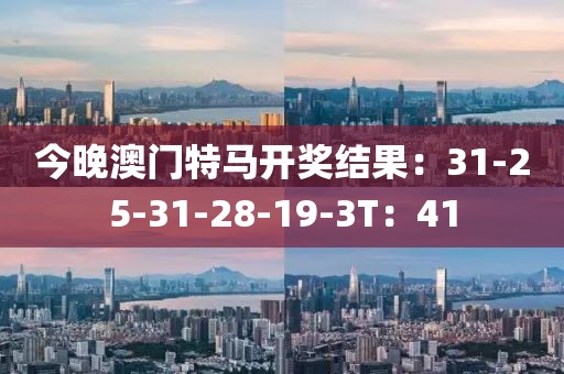 今晚澳门特马开奖结果：31-25-31-28-19-3T：41