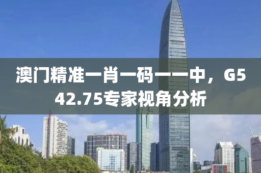 澳门精准一肖一码一一中，G542.75专家视角分析